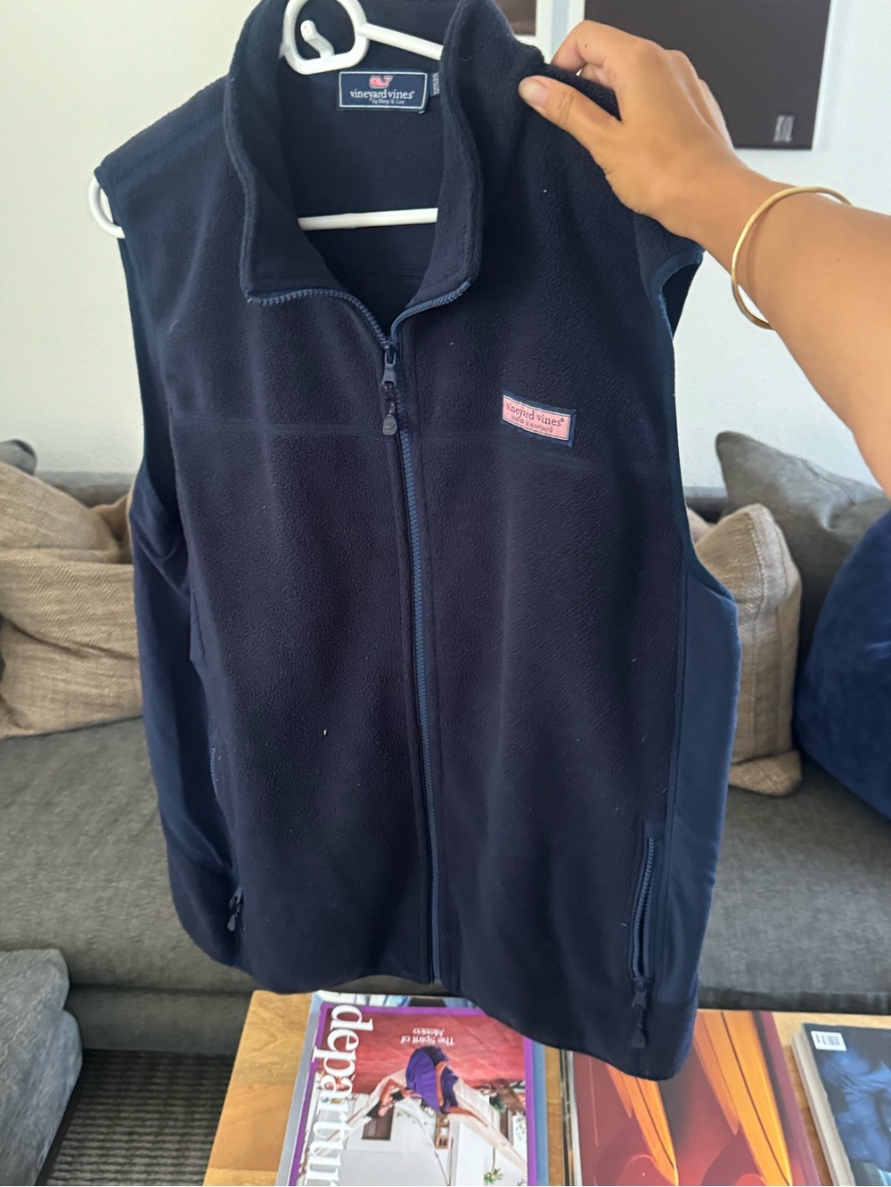 Vineyard Vines Navy Fleece Vest